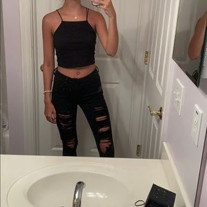 Kendall & Kylie distressed, high-wasted jeans